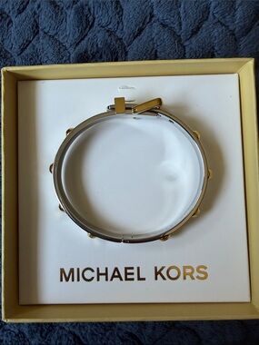 Michael Kors Two-Tone Gold and Silver Stud Bangle Bracelet